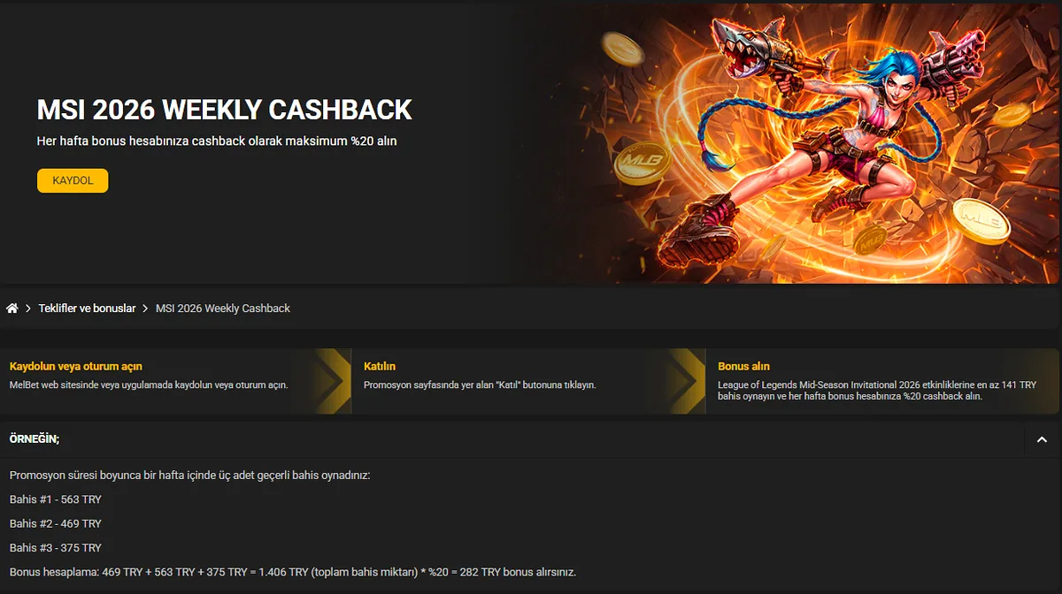 MSI 2026 Weekly Cashback — %20'ye kadar haftalık iade
